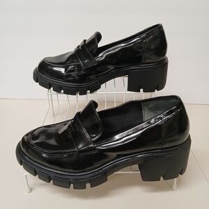 ❗️NWOT Sincerely Jules Black Patent Chunky Lug Loafers